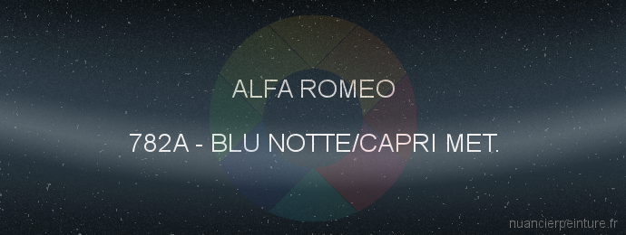 Peinture Alfa Romeo 782A Blu Notte/capri Met.