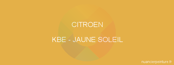 Peinture Citroen KBE Jaune Soleil