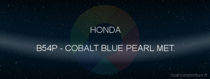 Peinture Honda B54P Cobalt Blue Pearl Met.