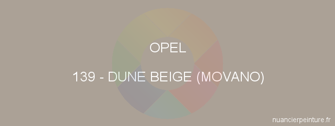 Peinture Opel 139 Dune Beige (movano)