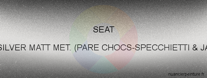 Peinture Seat 1BC Silver Matt Met. (pare Chocs-specchietti & Jantes)