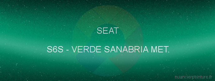 Peinture Seat S6S Verde Sanabria Met.