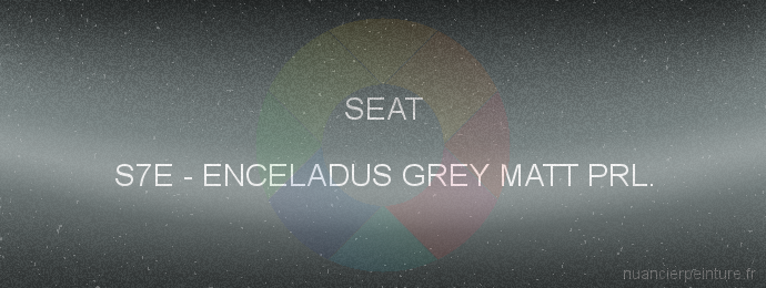 Peinture Seat S7E Enceladus Grey Matt Prl.