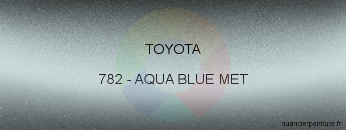 Peinture Toyota 782 Aqua Blue Met